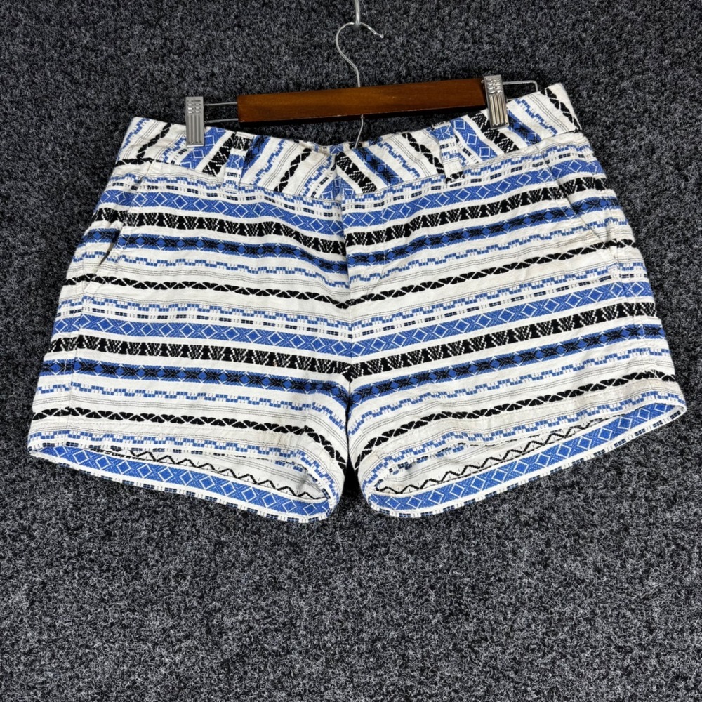 Khakis by Gap City 3 Inch Shorts Blue White Tribal Geometric Cotton Women Size 4